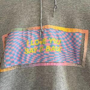 Lonely Ghost Grey Hoodie I Loves You Say It Back Medium